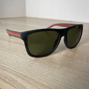 Gucci GG1118/S M1A1E Sunglasses Black Green Red DAMAGED 57-18-145 Made in Italy